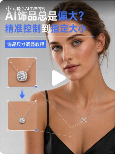 饰品比例偏大缩小调整案例图片