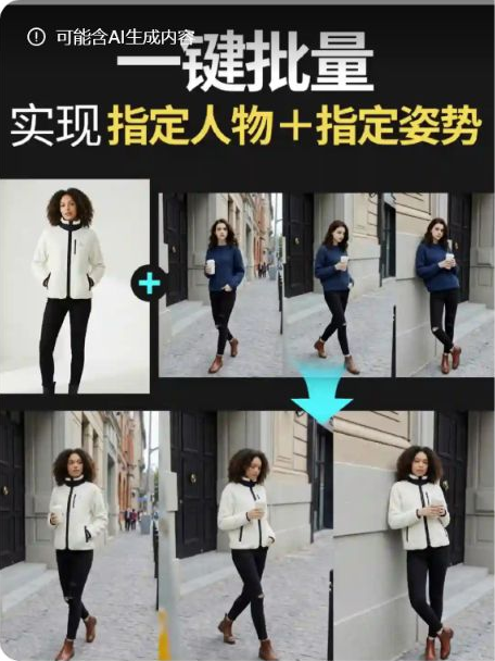 同一产品生成不同动作与场景案例图片