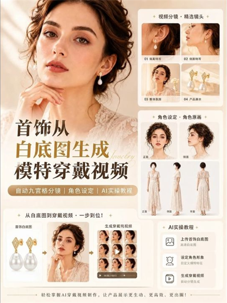 首饰模特穿戴视频案例图片